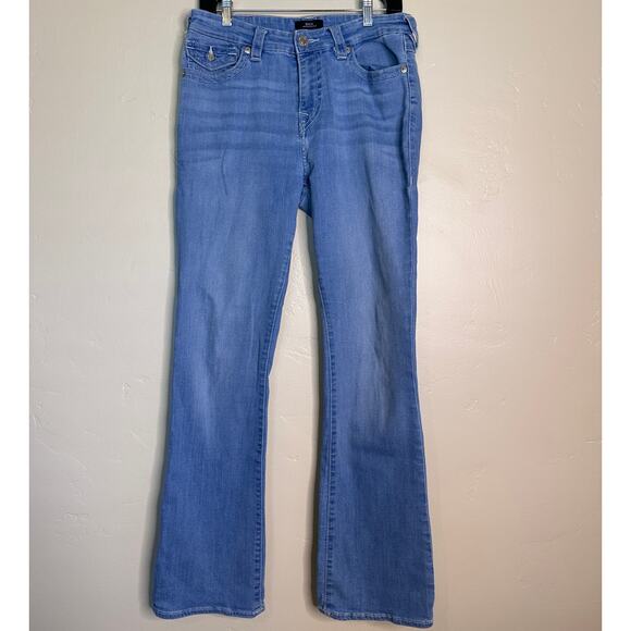 y2k True Religion Becca Mid RIse Boot Jeans Light Wash 32 - Picture 1 of 6